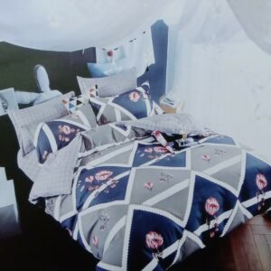 Triangles Print Floral Austin Double Bed Sheet Micro Fabric Elegant