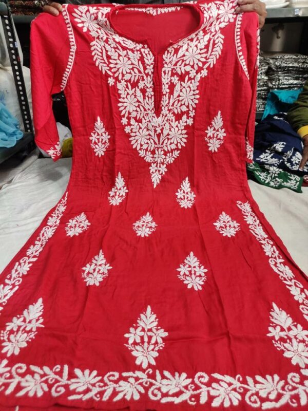 Chikankari Handcrafted Kurti in Modal Fabric