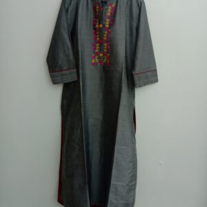 Gray Embroidered Office wear Jhumko Women's Kurti Cotton Size L