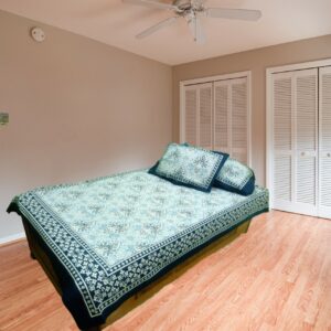 Kaner phul Black Single-Bed Cotton Bed Sheet Blue Jaal