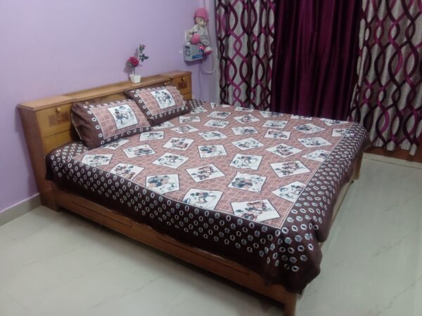 Mickey Mouse World Print Square Tiles Cotton Pure Double bed sheet - Image 5