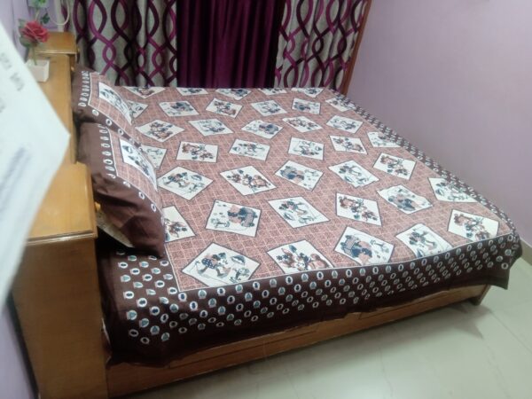 Mickey Mouse World Print Square Tiles Cotton Pure Double bed sheet - Image 4