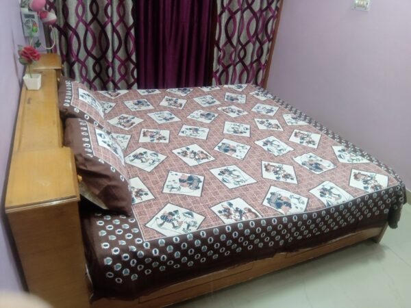 Mickey Mouse World Print Square Tiles Cotton Pure Double bed sheet - Image 3