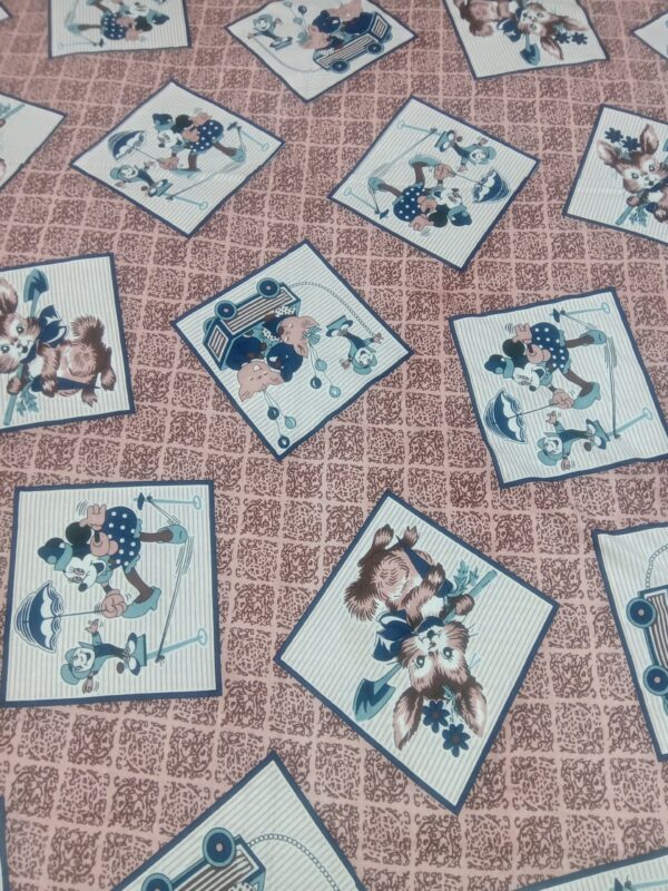 Mickey Mouse World Print Square Tiles Cotton Pure Double bed sheet - Image 2