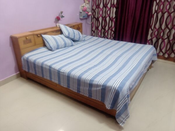 Blue Waves Ocean Print Cotton Pure Double bed sheet - Image 6