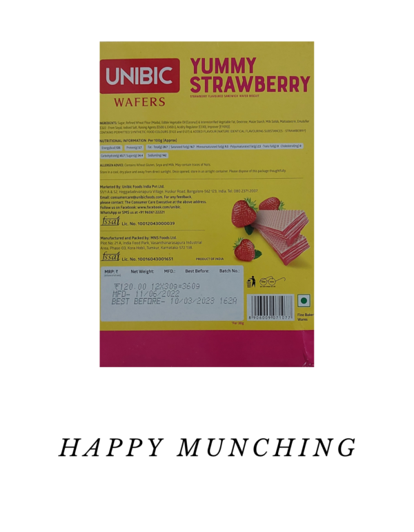 UNIBIC YUMMY STRAWBERRY Pack of 12 - Image 2