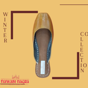 Designer Leather Donga shape Nagra Juti for Her (made of cloth & leather) MII