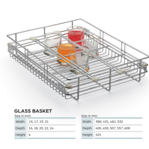 Glass Basket Essential Modular Kitchen Accessories 15 x 20 (inches) Onwards