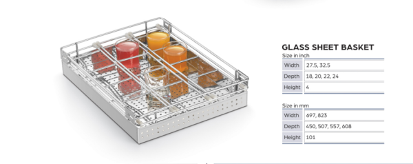 Glass Basket Essential Modular Kitchen Accessories 15 x 22 (inches) - Image 2
