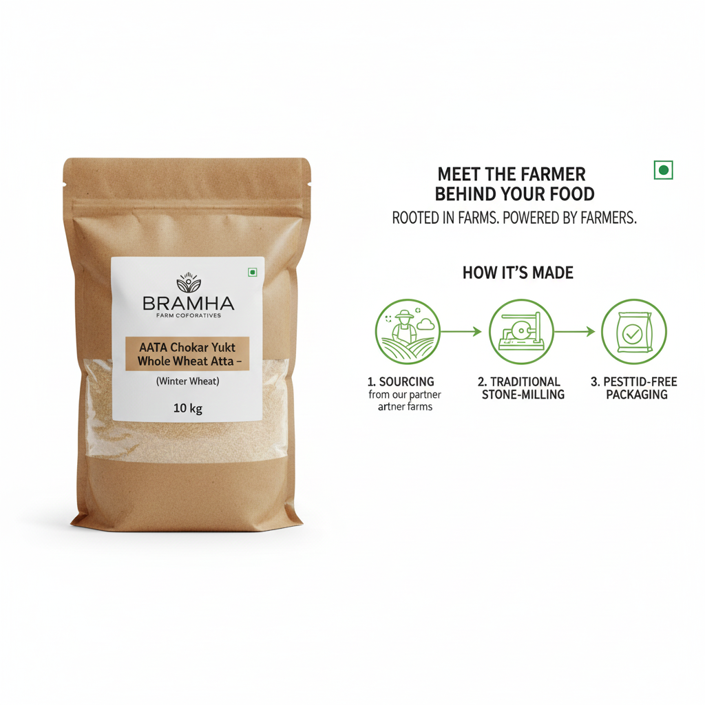 AATA Chokar Yukt Whole Wheat Atta – 10 kg (Winter Wheat)