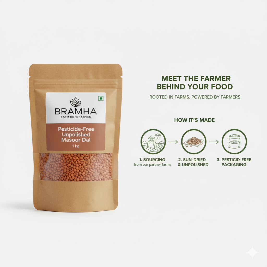 Pesticide-Free Unpolished Masoor Dal
